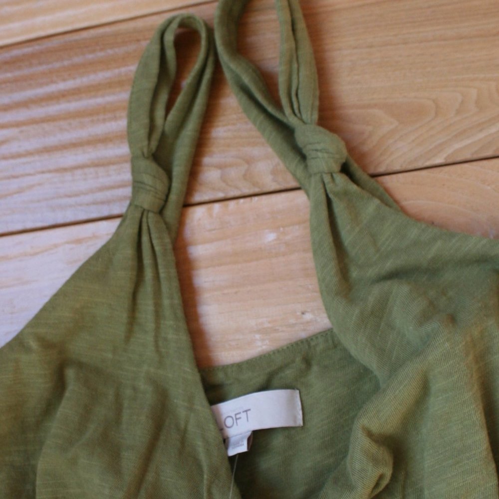 AnnT Loft Size Medium Green Sleeveless Dress (NWT) - Picture 2 of 9